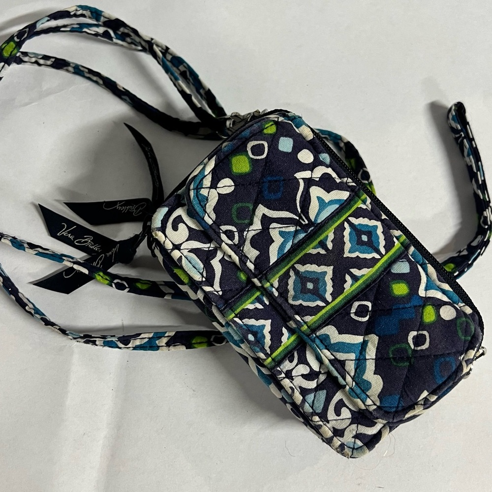 Vera Bradley Blue and Green Quilted Crossbody Bag